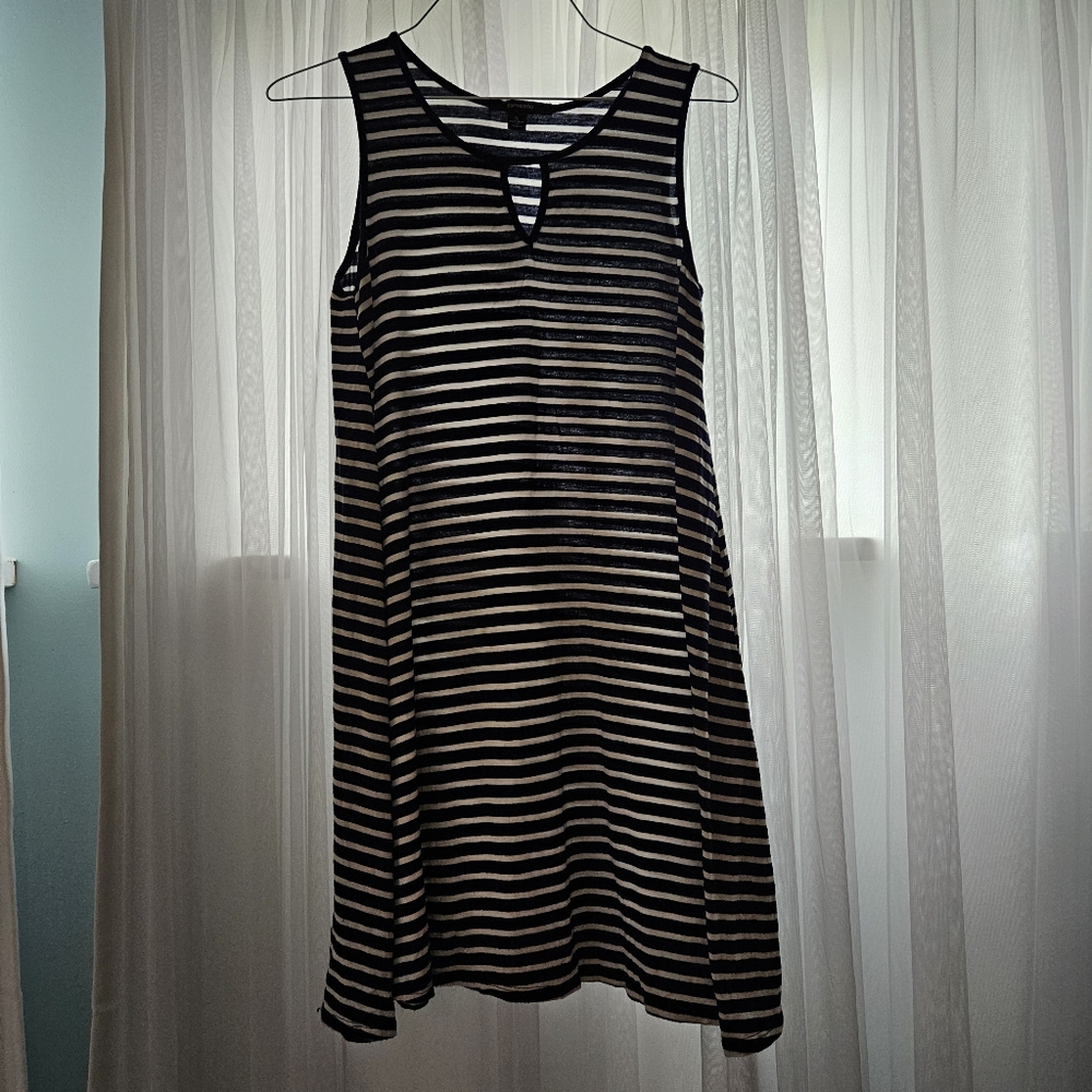 Espresso Navy and White Striped Top